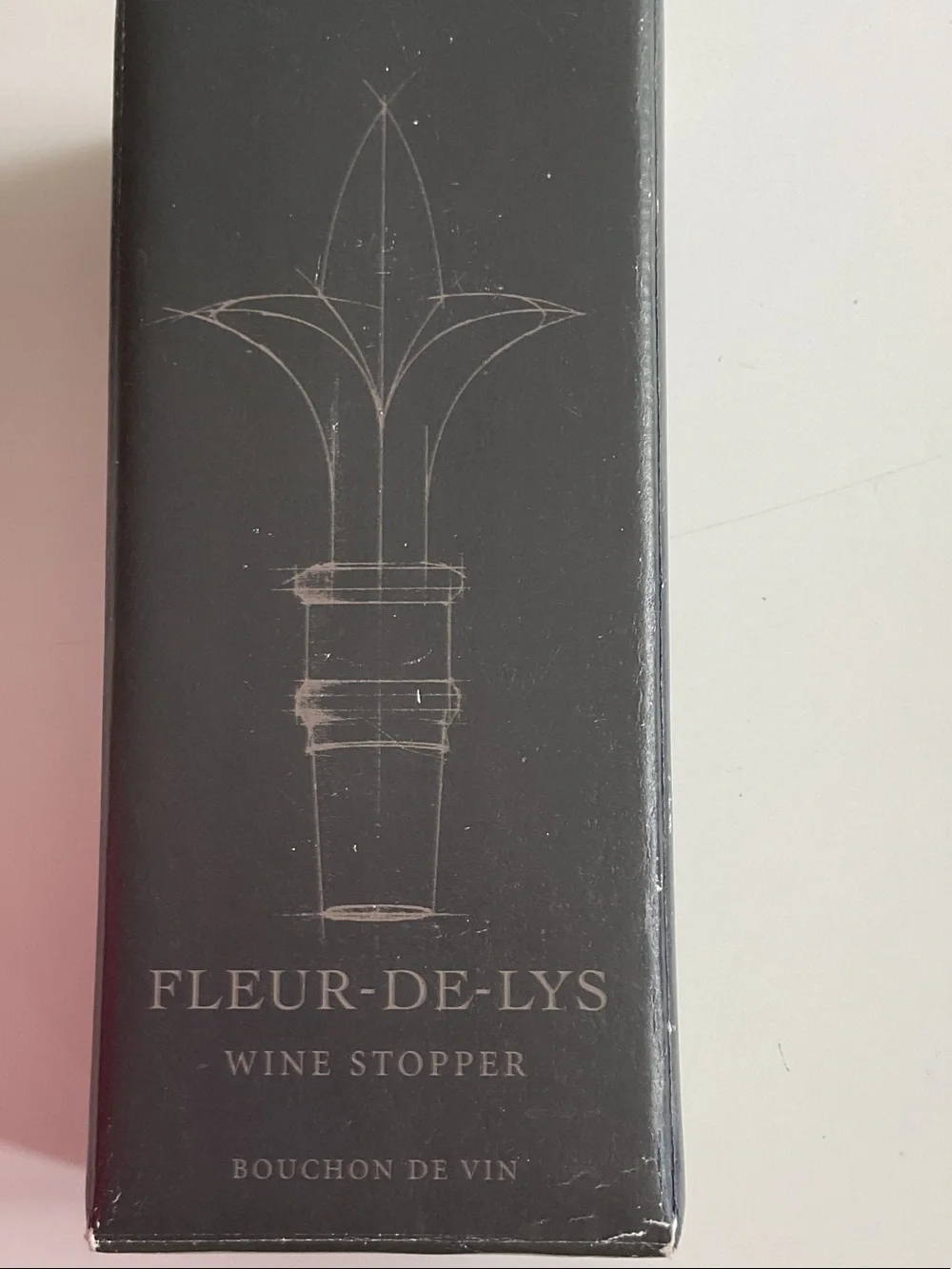 Restoration Hardware Gray Fleur-de-Lys Metal Wine Stopper
